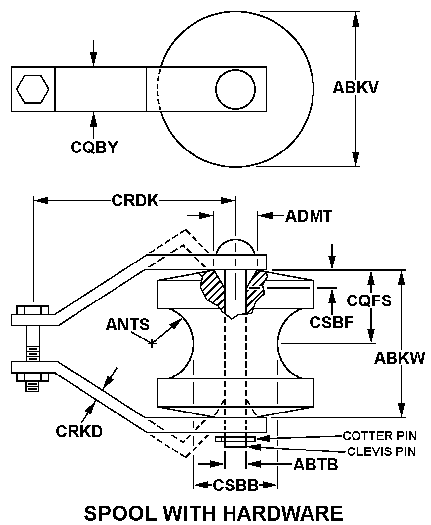 SPOOL WITH HARDWARE style nsn 5970-00-880-9206