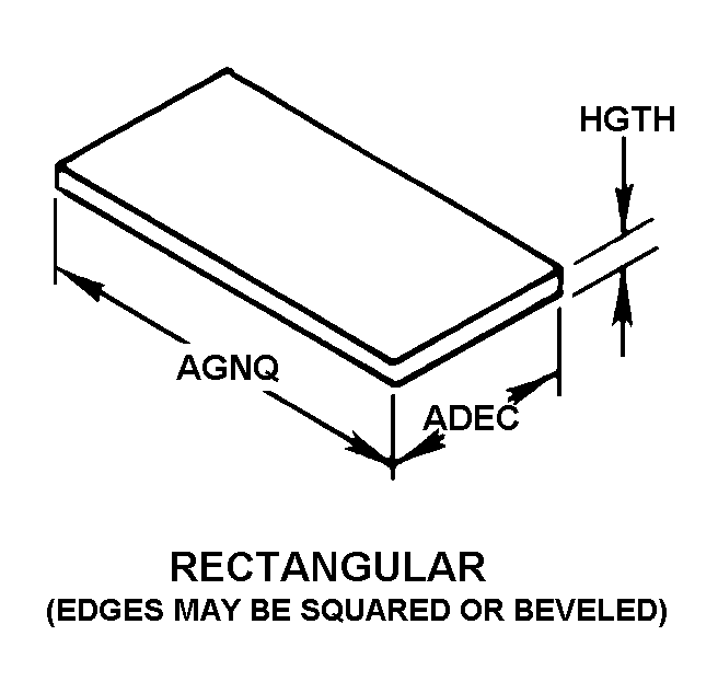 RECTANGULAR (EDGES MAY BE SQUARED OR BEVELED) style nsn 5340-00-776-5920