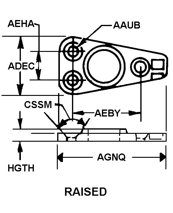 RAISED style nsn 5340-01-034-3850