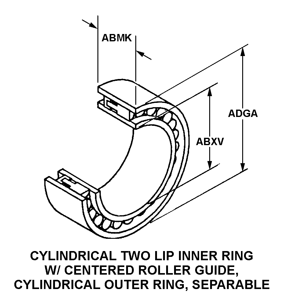 CYLINDRICAL TWO LIP INNER RING W/CENTERED ROLLER GUIDE, CYLINDRICAL OUTER RING SEPARABLE style nsn 3110-01-322-9085