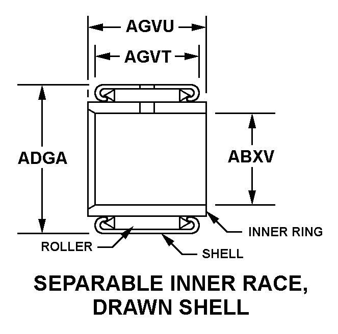 SEPARABLE INNER RACE, DRAWN SHELL style nsn 3110-01-018-7289