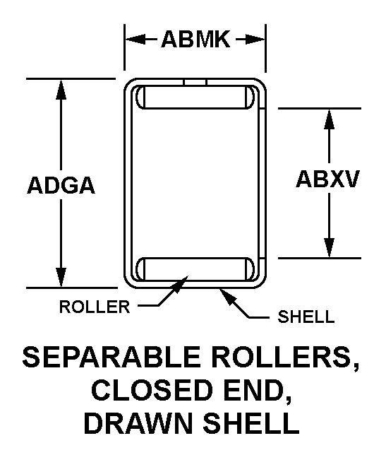 SEPARABLE ROLLERS, CLOSED END, DRAWN SHELL style nsn 3110-01-026-6348