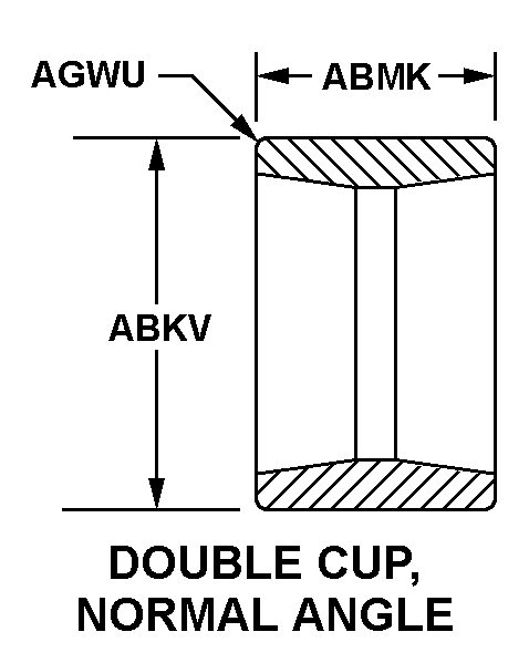 DOUBLE CUP, NORMAL ANGLE style nsn 3110-01-180-8765
