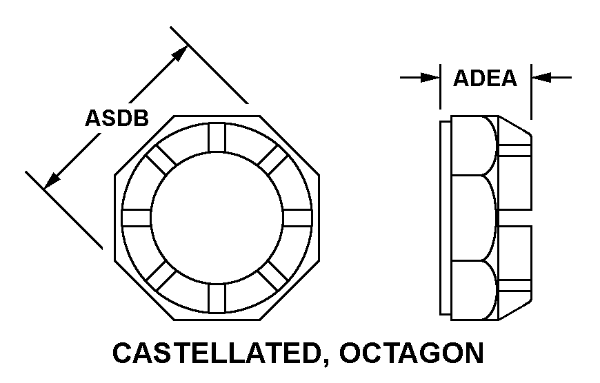 CASTELLATED, OCTAGON style nsn 5310-00-371-4114