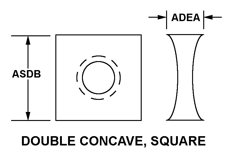 DOUBLE CONCAVE, SQUARE style nsn 5310-00-896-6809