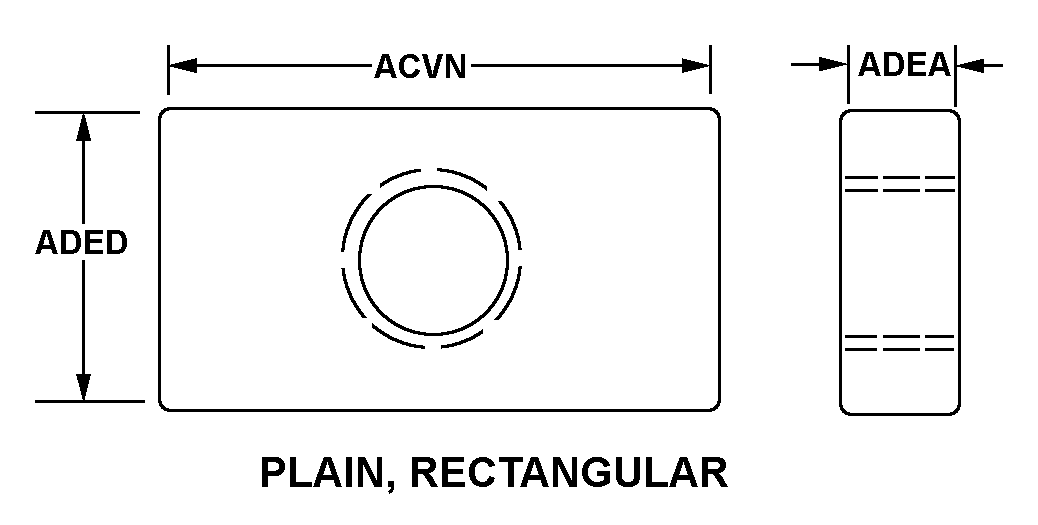 PLAIN, RECTANGULAR style nsn 5310-00-798-2098
