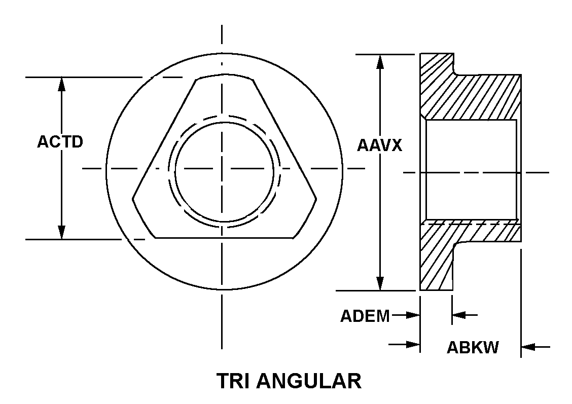 TRI ANGULAR style nsn 5310-01-020-7011