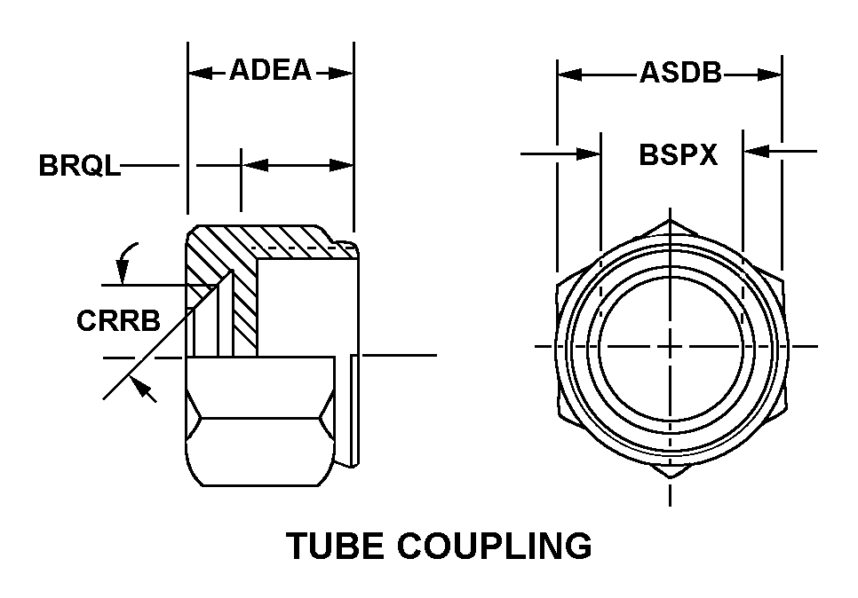 TUBE COUPLING style nsn 4730-00-189-2740