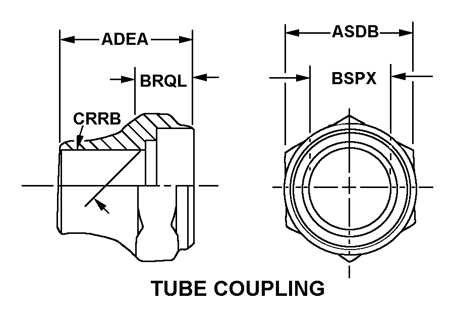 TUBE COUPLING style nsn 4730-00-189-2740