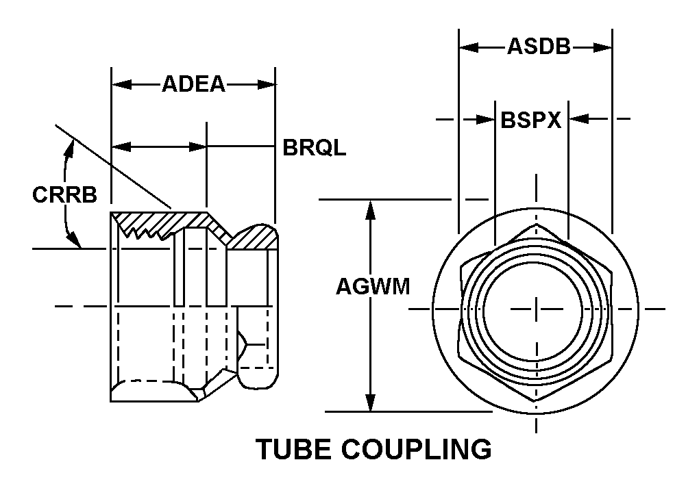 TUBE COUPLING style nsn 4730-00-189-2740