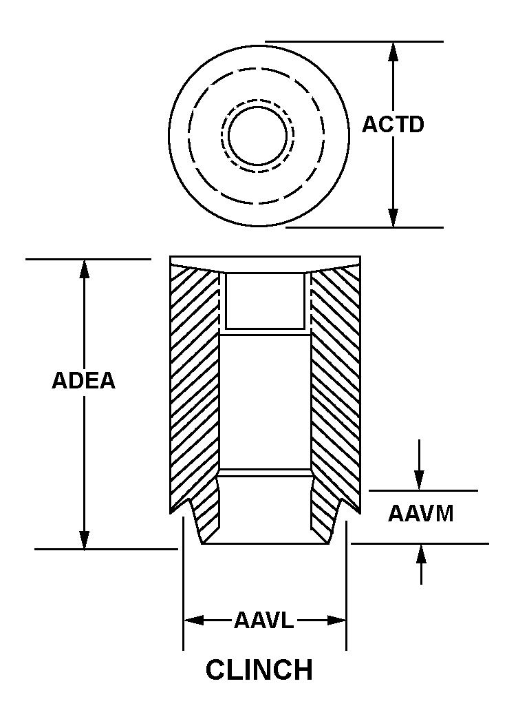 CLINCH style nsn 5310-00-176-6130