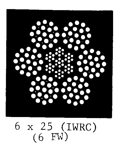 6 X 25 (IWRC) (6 FW) style nsn 4010-00-447-8378