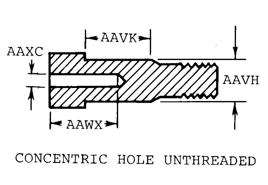 CONCENTRIC HOLE UNTHREADED style nsn 5306-00-011-2646