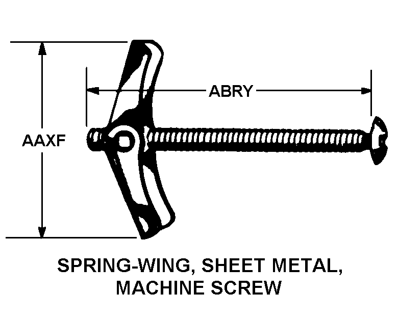 SPRING-WING, SHEET METAL, MACHINE SCREW style nsn 5306-00-195-4730