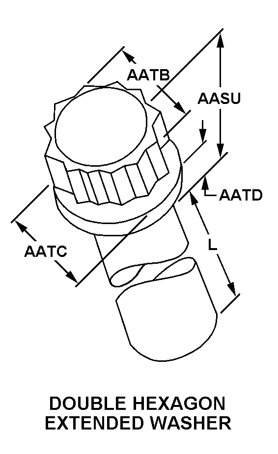 DOUBLE HEXAGON EXTENDED WASHER style nsn 5306-01-382-4112