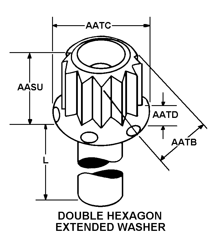 DOUBLE HEXAGON EXTENDED WASHER style nsn 5306-01-382-4112