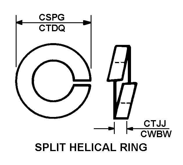 SPLIT HELICAL RING style nsn 5305-00-896-1040