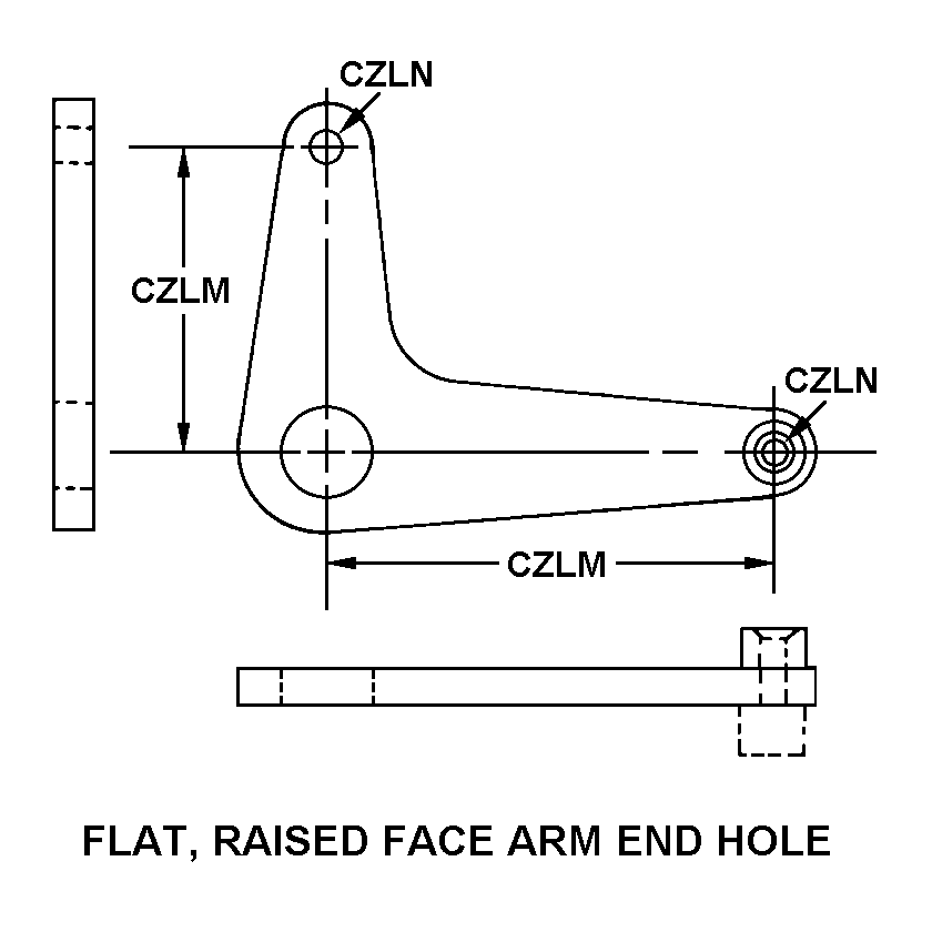 FLAT, RAISED FACE ARM END HOLE style nsn 1680-00-046-3493