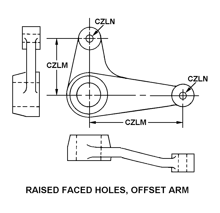 RAISED FACED HOLES, OFFSET ARM style nsn 3040-01-255-1605