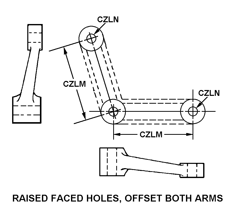 RAISED FACED HOLES, OFFSET BOTH ARMS style nsn 3040-00-613-6613