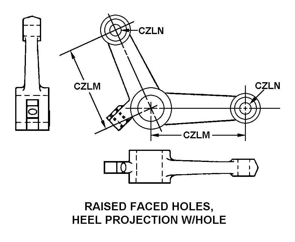 RAISED FACED HOLES, HEEL PROJECTION W/HOLE style nsn 1680-00-608-3705