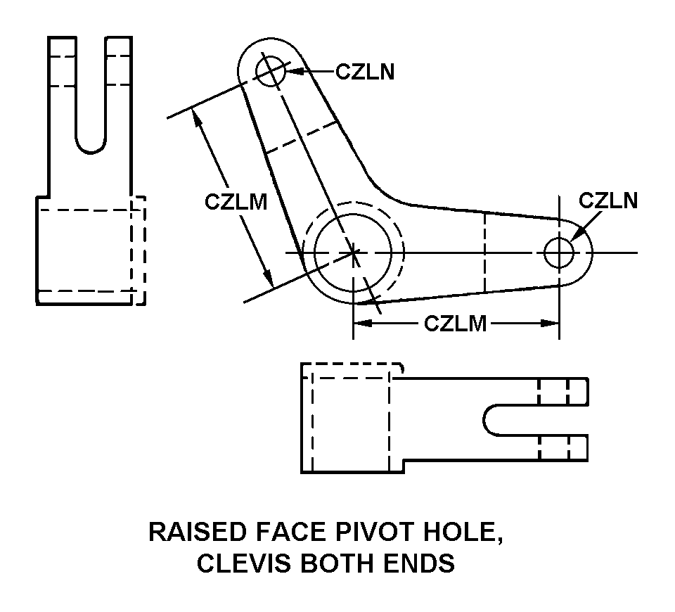 RAISED FACE PIVOT HOLE, CLEVIS BOTH ENDS style nsn 1560-00-065-7771