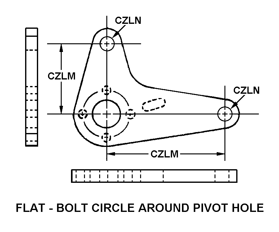 FLAT-BOLT CIRCLE AROUND PIVOT HOLE style nsn 1680-00-122-0902