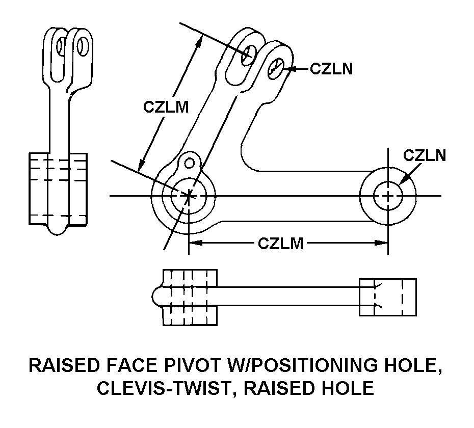 RAISED FACE PIVOT W/POSITIONING HOLE, CLEVIS-TWIST, RAISED HOLE style nsn 1680-01-528-9279