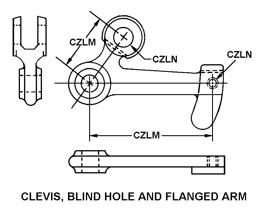 CLEVIS, BLIND HOLE AND FLANGED ARM style nsn 1680-01-395-8286