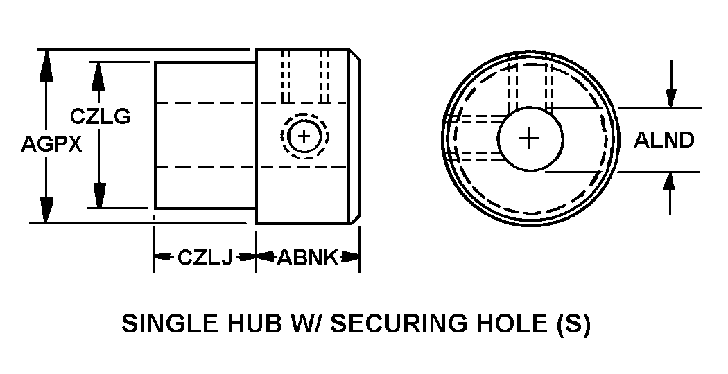 SINGLE HUB W/ SECURING HOLE(S) style nsn 3040-01-099-6997