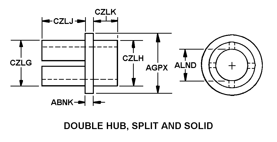 DOUBLE HUB, SPLIT AND SOLID style nsn 3040-00-131-0333