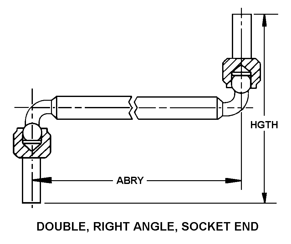 DOUBLE, RIGHT ANGLE, SOCKET END style nsn 3040-00-932-4844