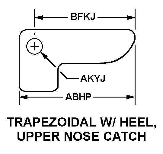 TRAPEZOIDAL W/HEEL, UPPER NOSE CATCH style nsn 3040-00-857-9766
