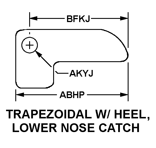 TRAPEZOIDAL W/HEEL, LOWER NOSE CATCH style nsn 3040-01-329-3567