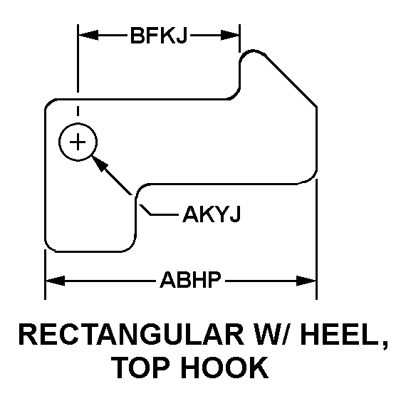 RECTANGULAR W/HEEL, TOP HOOK style nsn 3040-00-989-3329