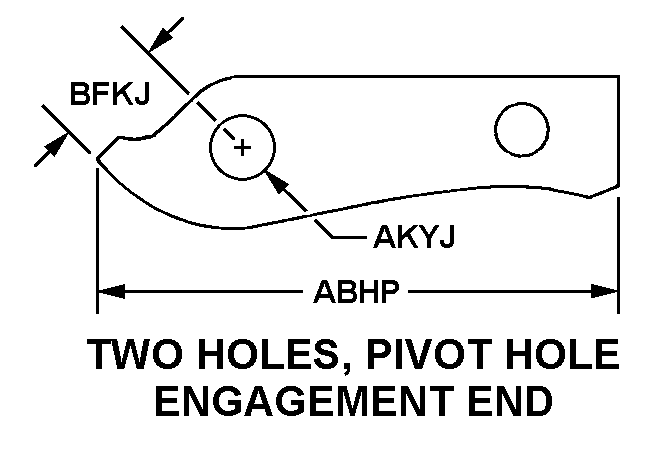TWO HOLES, PIVOT HOLE ENGAGEMENT END style nsn 3040-00-876-7657