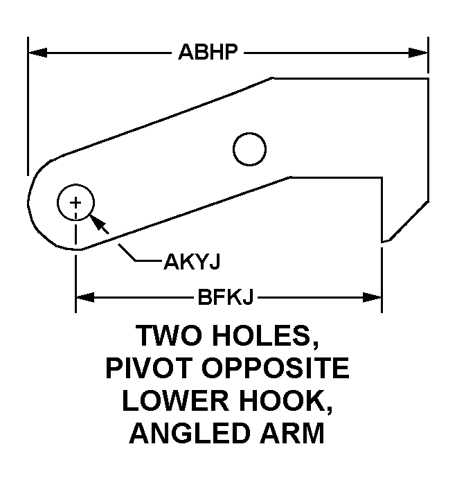 TWO HOLES, PIVOT OPPOSITE LOWER HOOK, ANGLED ARM style nsn 3040-00-869-0541
