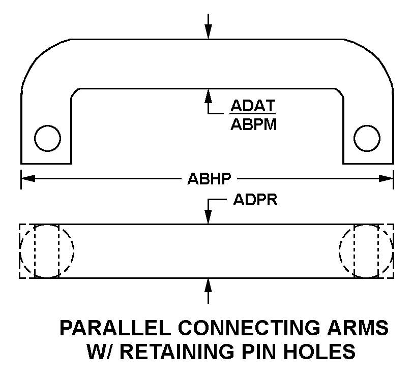PARALLEL CONNECTING ARMS W/RETAINING PIN HOLES style nsn 3040-01-424-2576