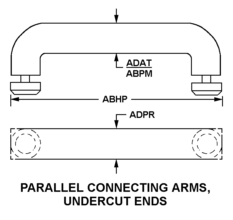 PARALLEL CONNECTING ARMS, UNDERCUT ENDS style nsn 3040-00-852-6700