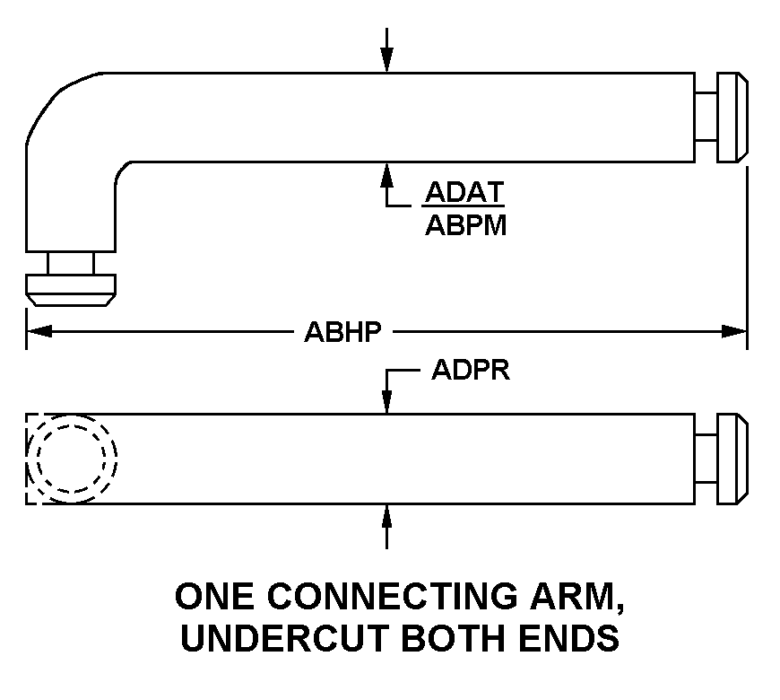 ONE CONNECTING ARM, UNDERCUT BOTH ENDS style nsn 3040-00-784-9332