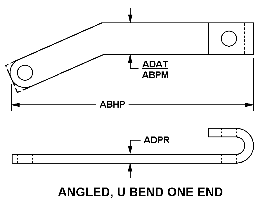 ANGLED, U BEND ONE END style nsn 3040-00-600-3009