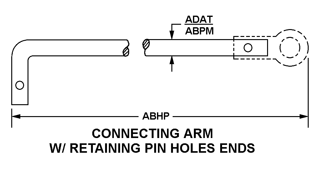 CONNECTING ARM W/ RETAINING PIN HOLES ENDS style nsn 3040-01-505-8464
