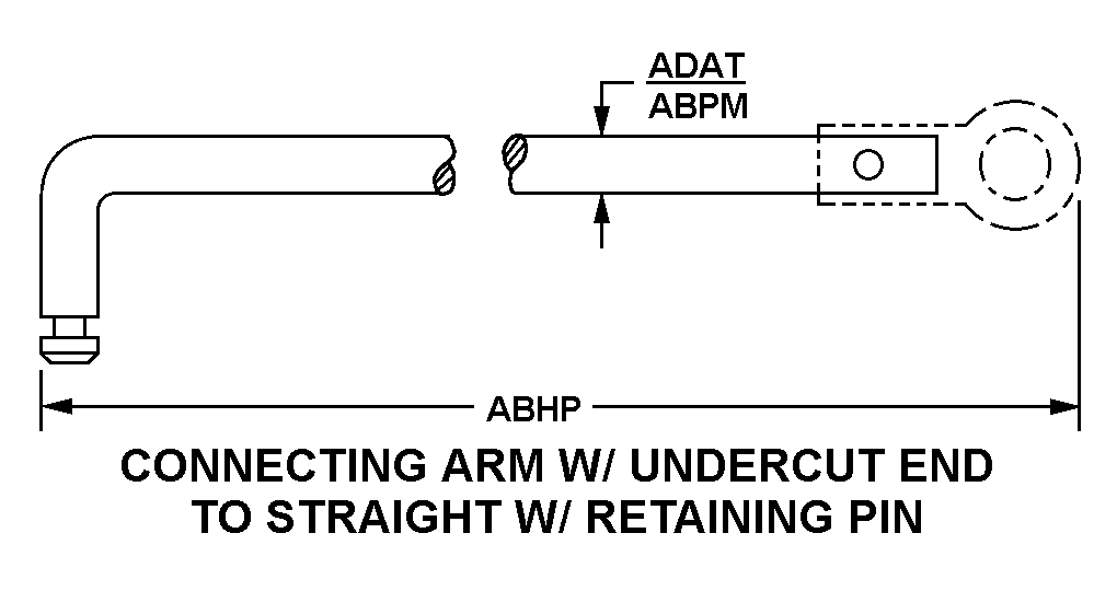 CONNECTING ARM W/UNDERCUT END TO STRAIGHT W/RETAINING PIN style nsn 3040-01-333-9554