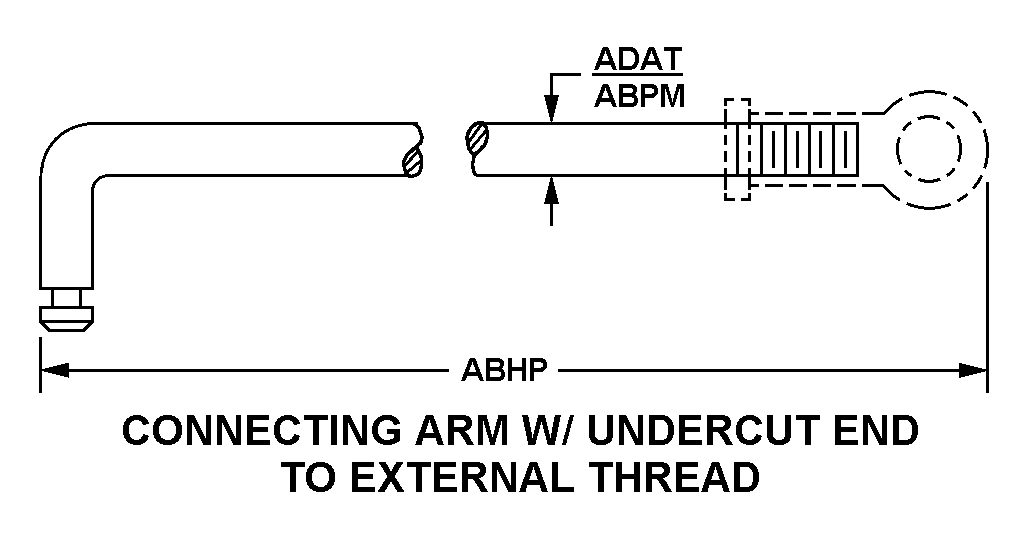 CONNECTING ARM W/UNDERCUT END TO EXTERNAL THREAD style nsn 3040-00-075-3784