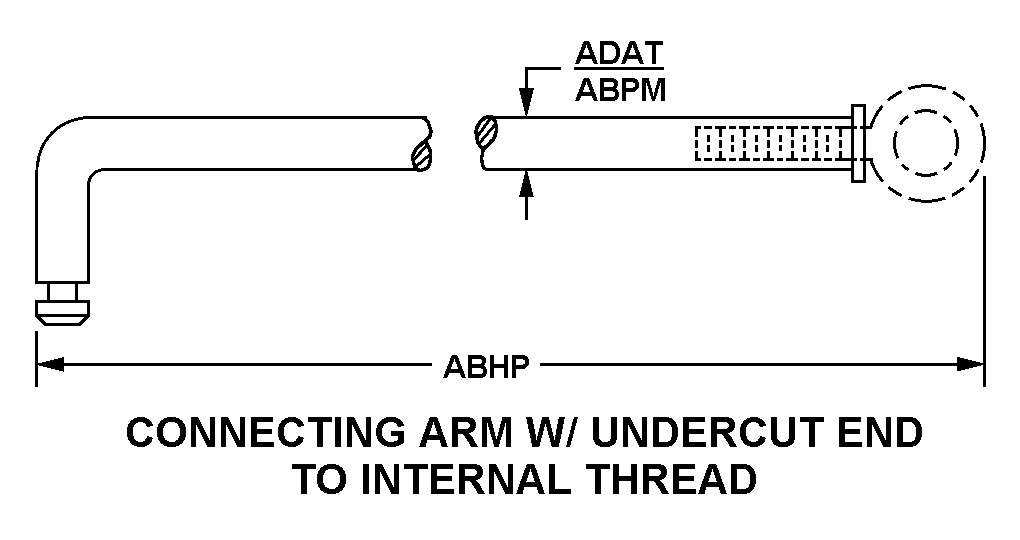 CONNECTING ARM W/UNDERCUT END TO INTERNAL THREAD style nsn 3040-01-593-5415