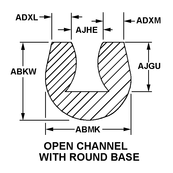 OPEN CHANNEL WITH ROUND BASE style nsn 9390-00-251-1113