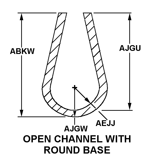 OPEN CHANNEL WITH ROUND BASE style nsn 9390-01-242-0156