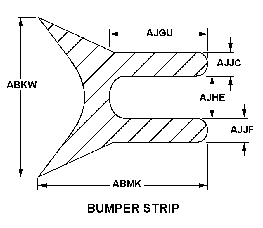 BUMPER STRIP style nsn 9390-00-060-0612