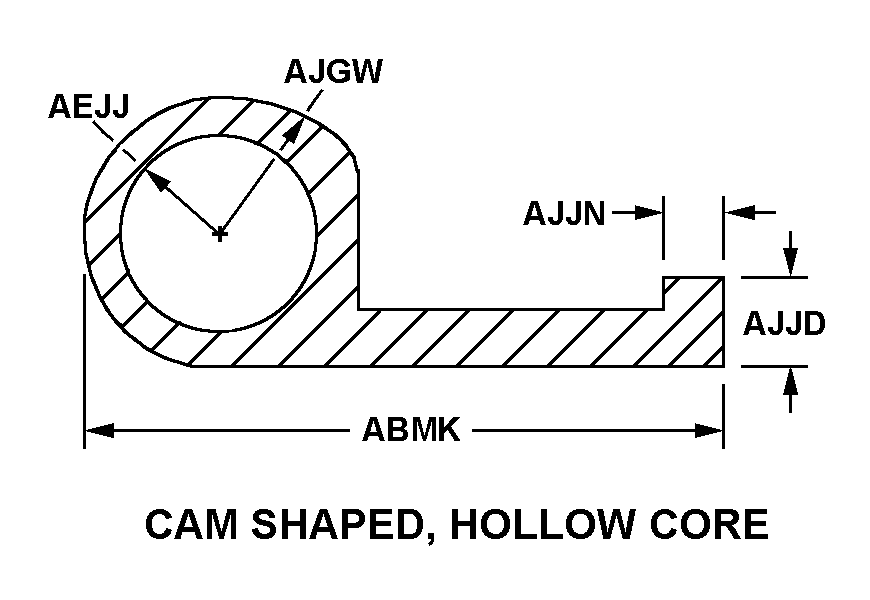 CAM SHAPED, HOLLOW CORE style nsn 9390-00-863-7596