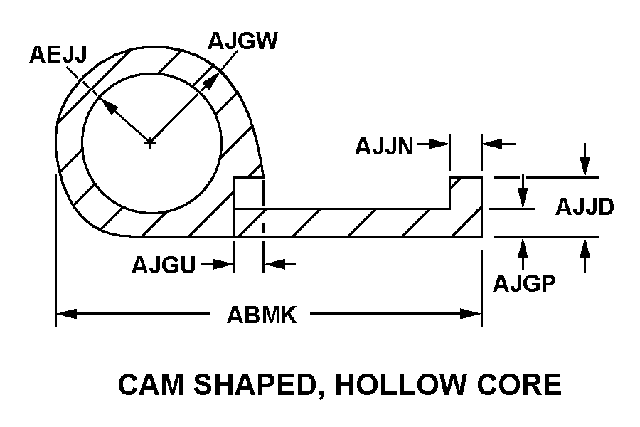 CAM SHAPED, HOLLOW CORE style nsn 9390-01-097-4354